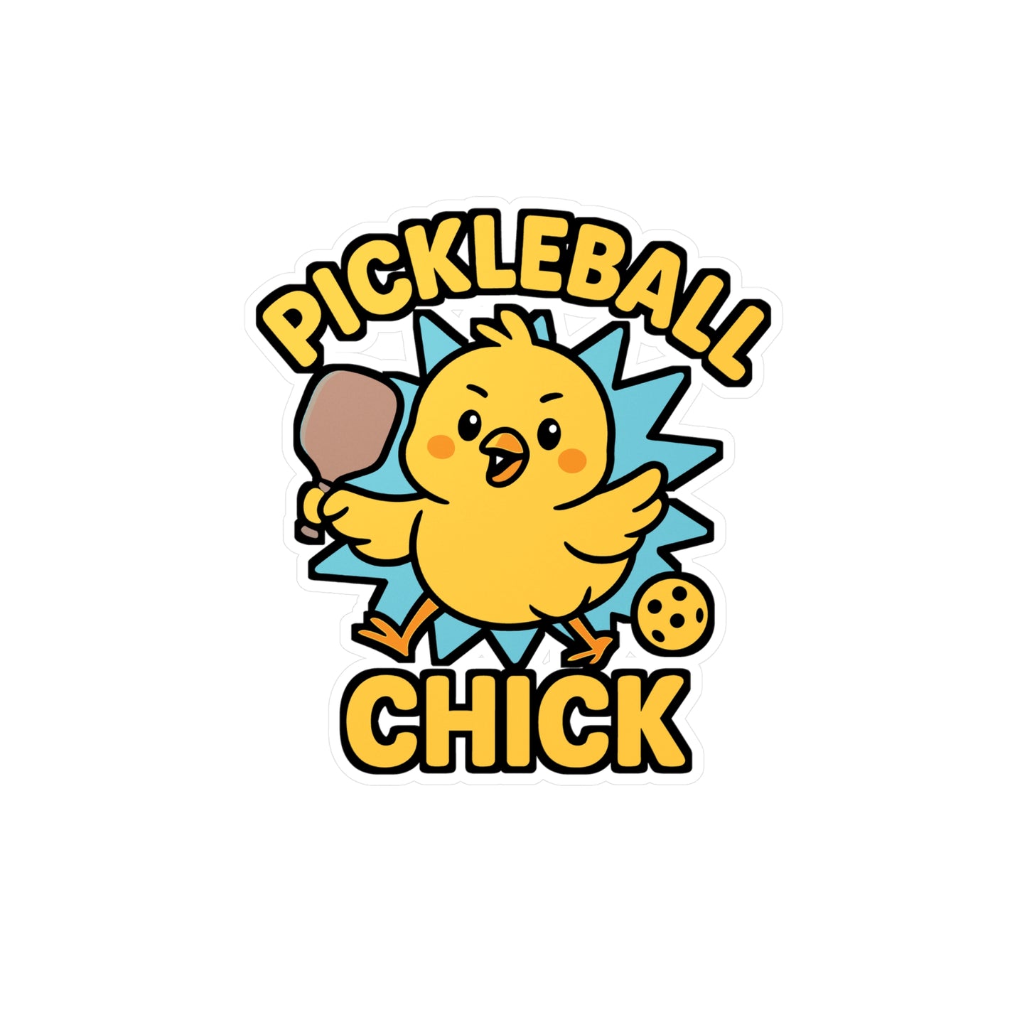 Pickleball Sticker – “Pickleball Chick” Bird Paddle Decals, Feathered Design, Waterproof Vinyl for Laptop or Water Bottle
