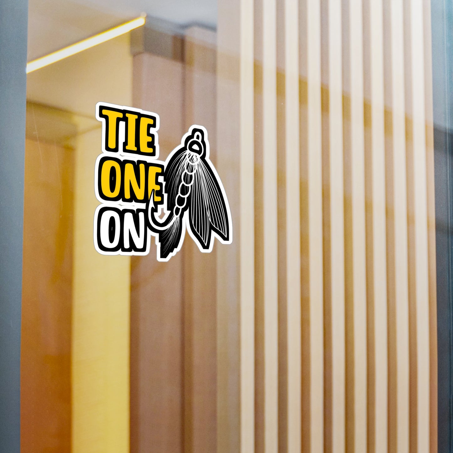 Tie One On Fly Fishing | Fishing Sticker | Angling Decals | Lake Laptop Sticker | Fishing Gift | Angling Gift