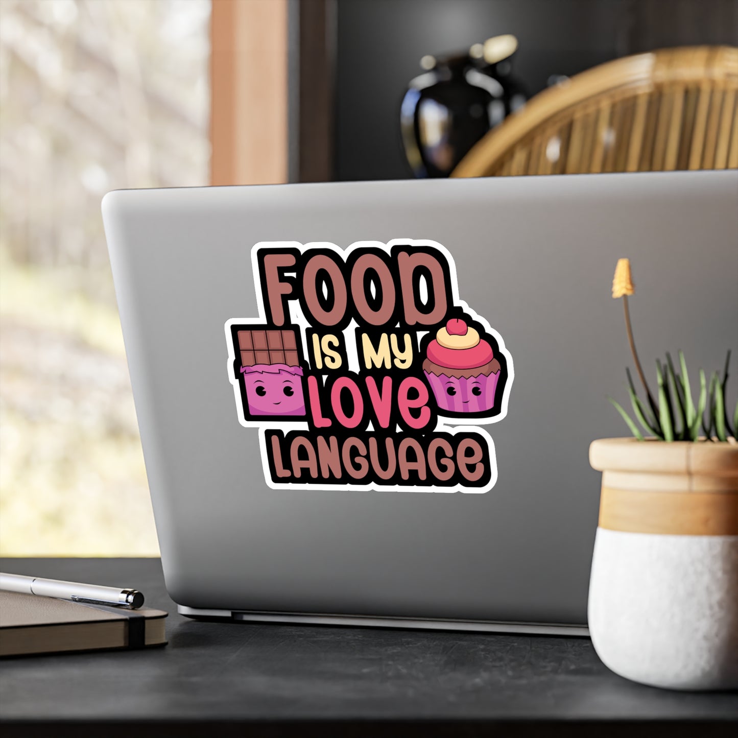 Food is my love language - Gift Sticker for Car, Wall, Laptop, Window, Truck Gift Gift Vinyl Chef Decal Sticker