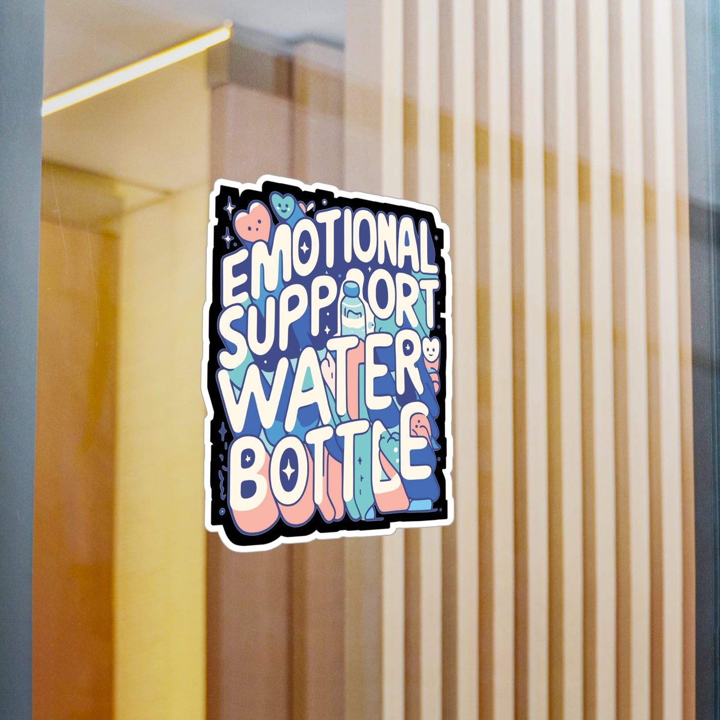 Emotional Support Water Bottle - Support Sticker for Laptop Sticker. Water Bottle Sticker, Vinyl Emotional Decal - Support Gift