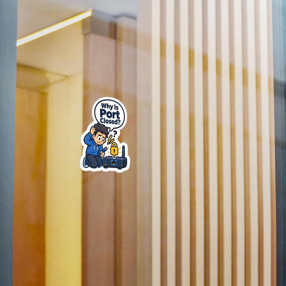 Tech Sticker - Why Is Port Closed - A Bandage for Your Reboot Button, Funny Decals for Laptop and Water Bottle
