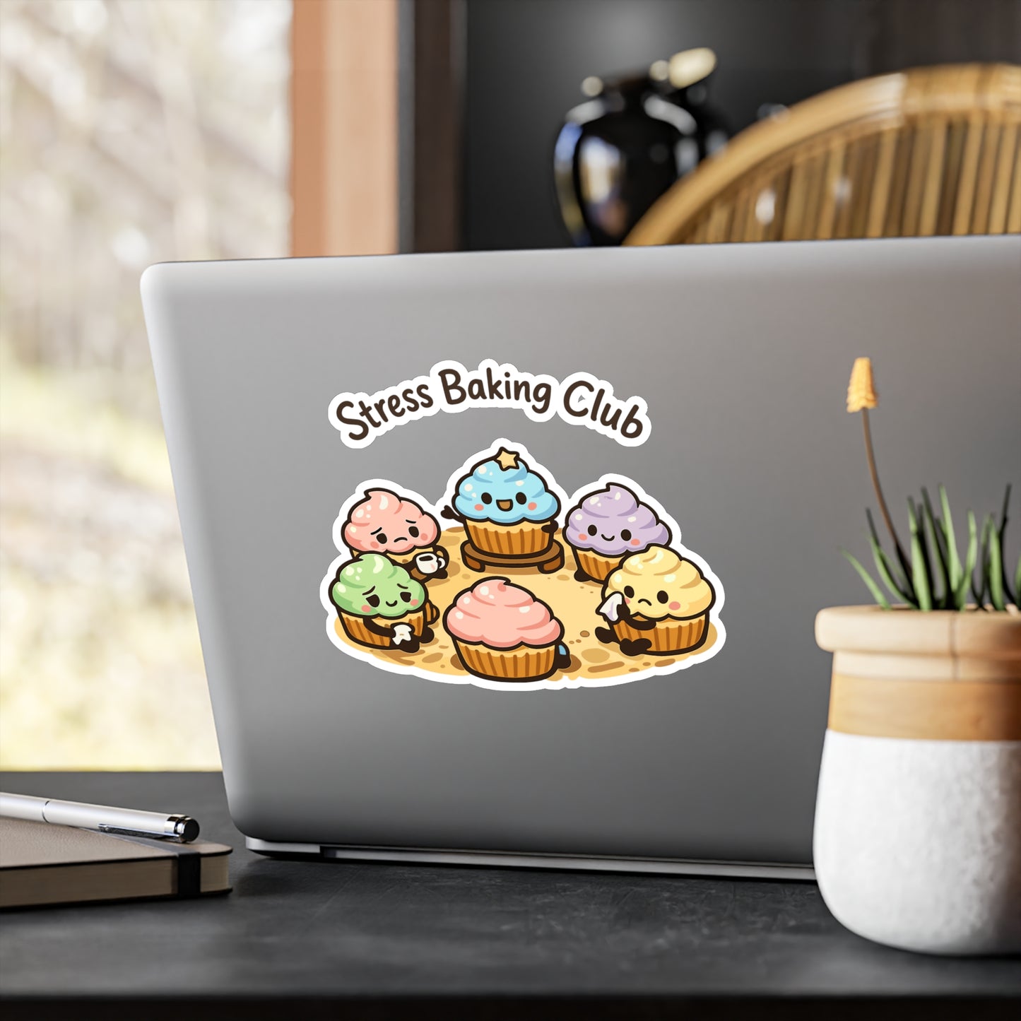 Baking Sticker Stress Baking Club Design Funny Sourdough Baker Decals Waterproof Vinyl for Laptop or Water Bottle