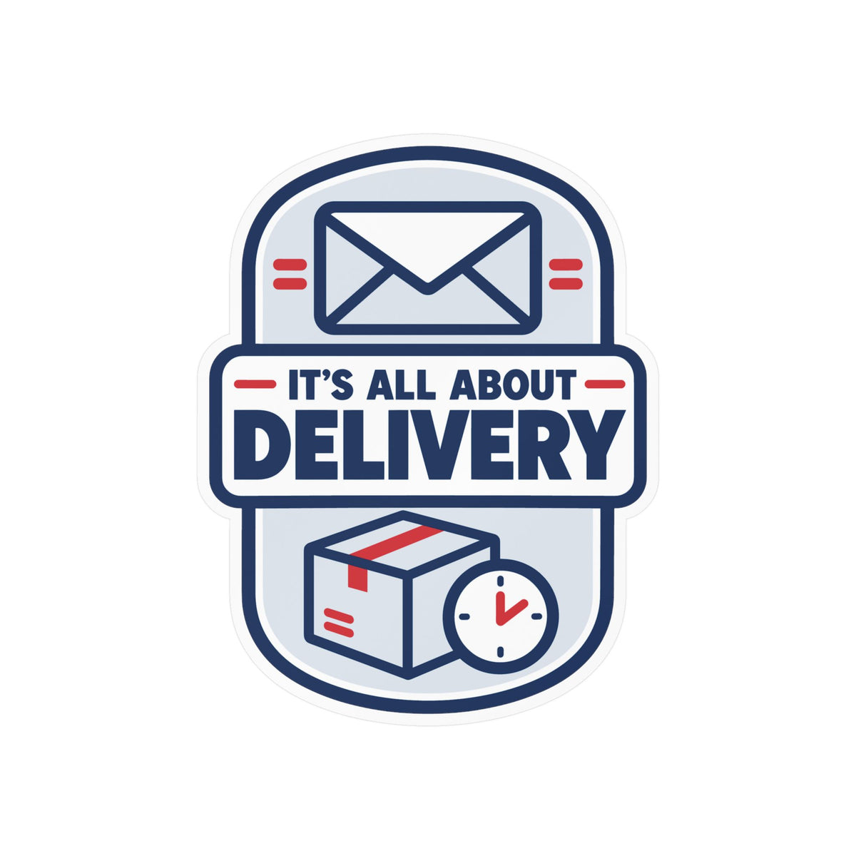 Postal Worker Sticker, It's All About Delivery Decals for Mailbox, Laptop, Waterproof Vinyl Rural Carrier Gift