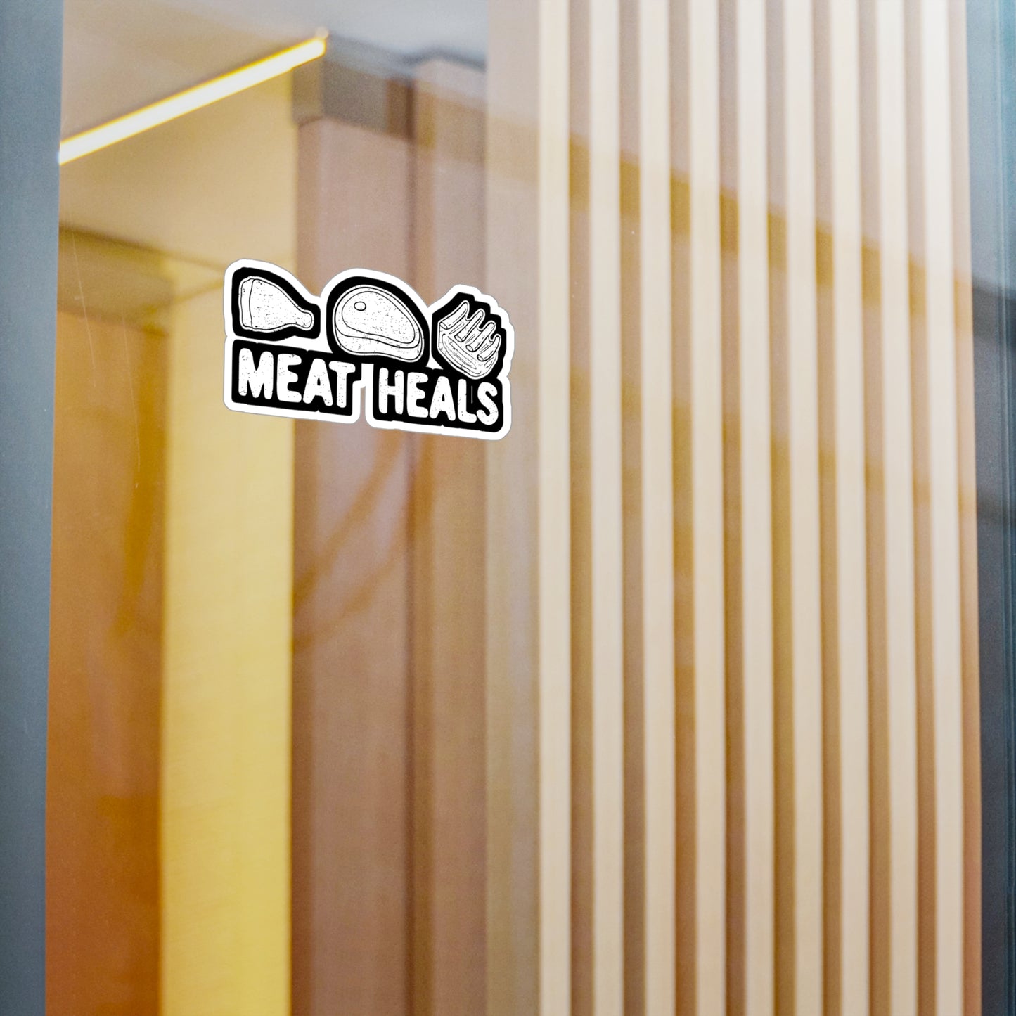 Meat Heals - Keto Sticker for Car Window Laptop Sticker. Water Bottle Sticker, Vinyl Ketosis Decal, Ketogenic Sticker - Keto Gift