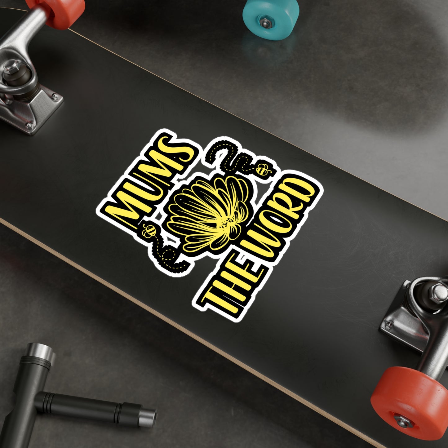 Mums the Word - Flower Sticker for Wall, Laptop, Window, Truck, Car Flower Gift Vinyl Flowers Decal Sticker