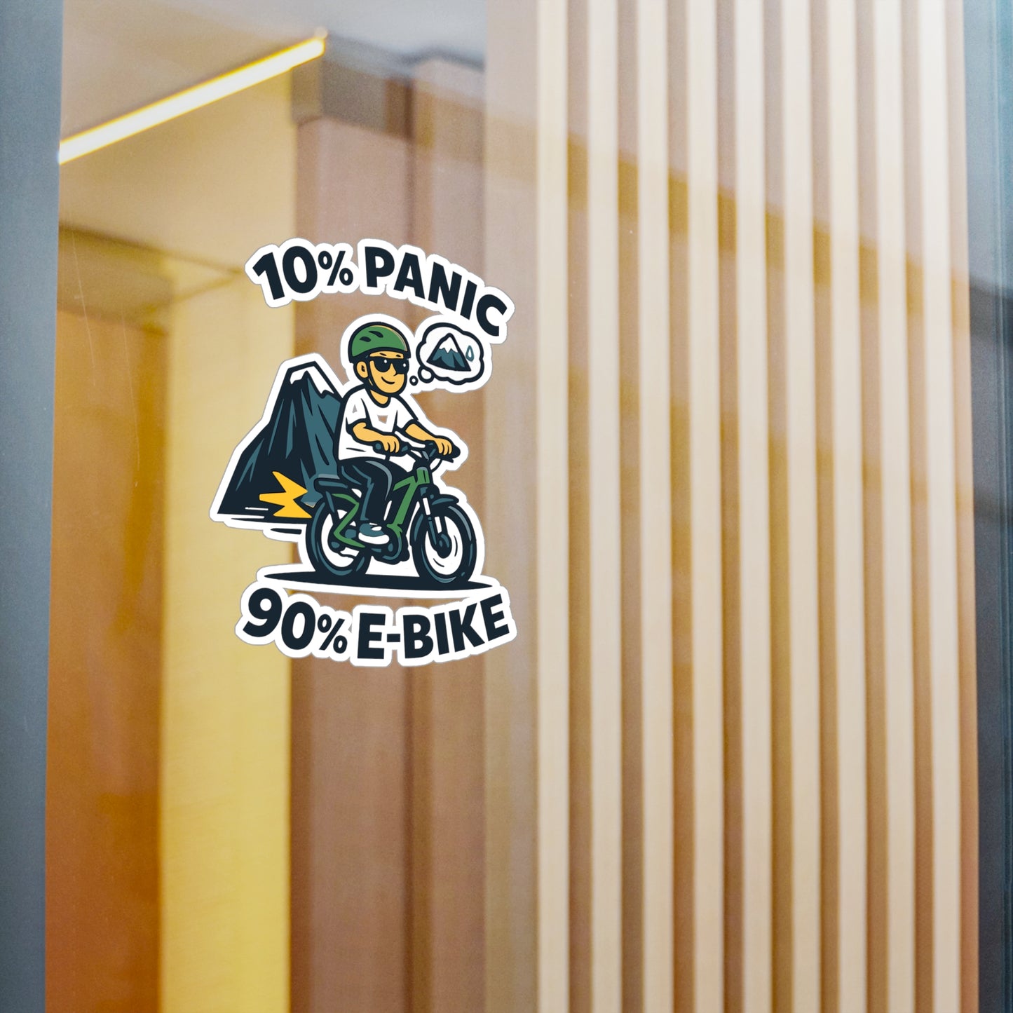 E-Bike Sticker 10% Panic Club Funny Electric Bike Decals Waterproof Vinyl for Laptop, Water Bottle, eCycling e Cyclist