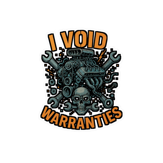 Mechanic Sticker - "I Void Warranties" Decals for Auto, Engine, Mechanical Tools, Waterproof Vinyl for Laptop or Toolbox