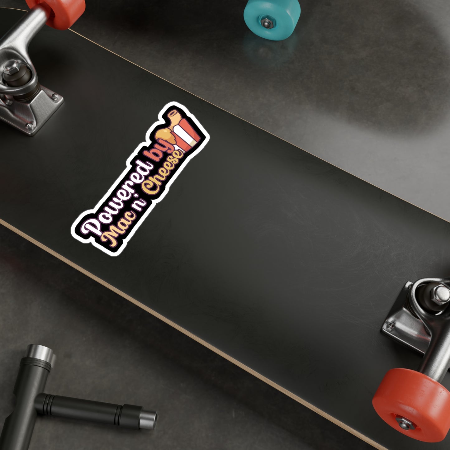 Powered by Mac n Cheese - Mac n cheese Sticker for Wall, Laptop, Window, Truck, Car Mac n cheese Gift Vinyl Mac & cheese Decal Sticker