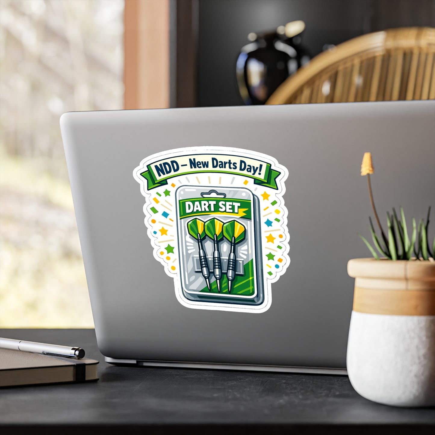 Dart Sticker NDD – New Darts Day! Funny Drinking Team Design, Vinyl Waterproof Decals for Laptop, Water Bottle, Dartboard Arrow Fans