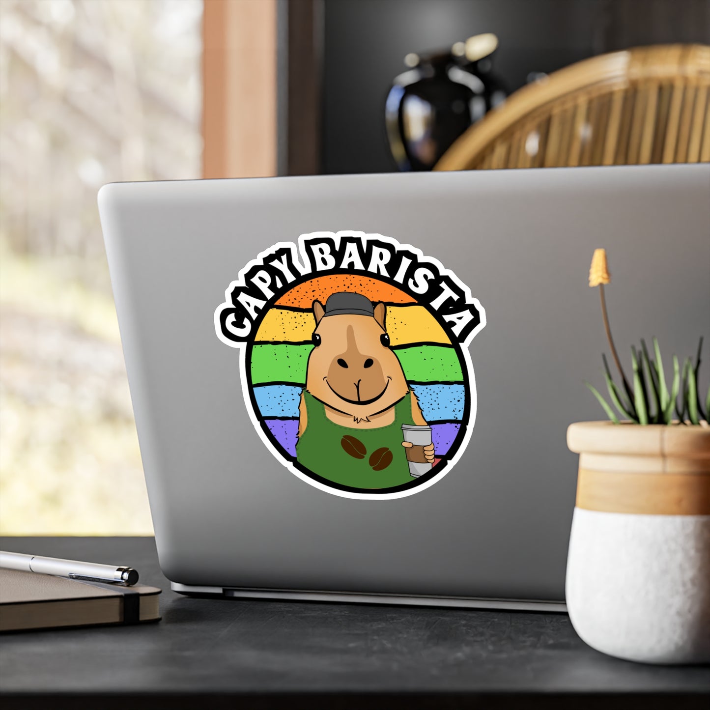 Capy Barista | Coffee Sticker | Barista Decals | Coffee-maker Laptop Sticker | Coffee Gift | Barista Gift