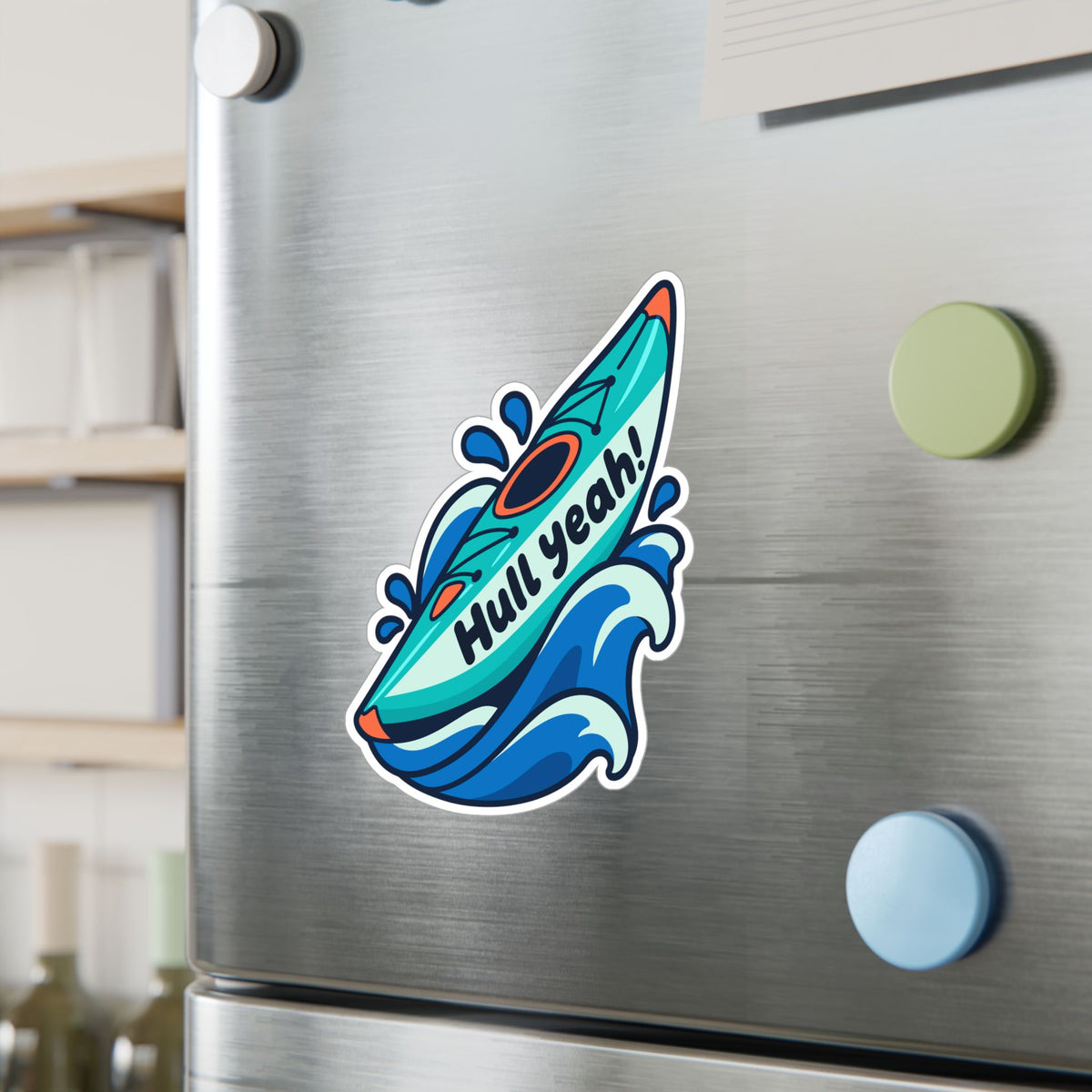 Kayak Sticker Hull Yeah – Funny Kayaking Decals for Kayakers and Rowing Fans, Laptop or Water Bottle
