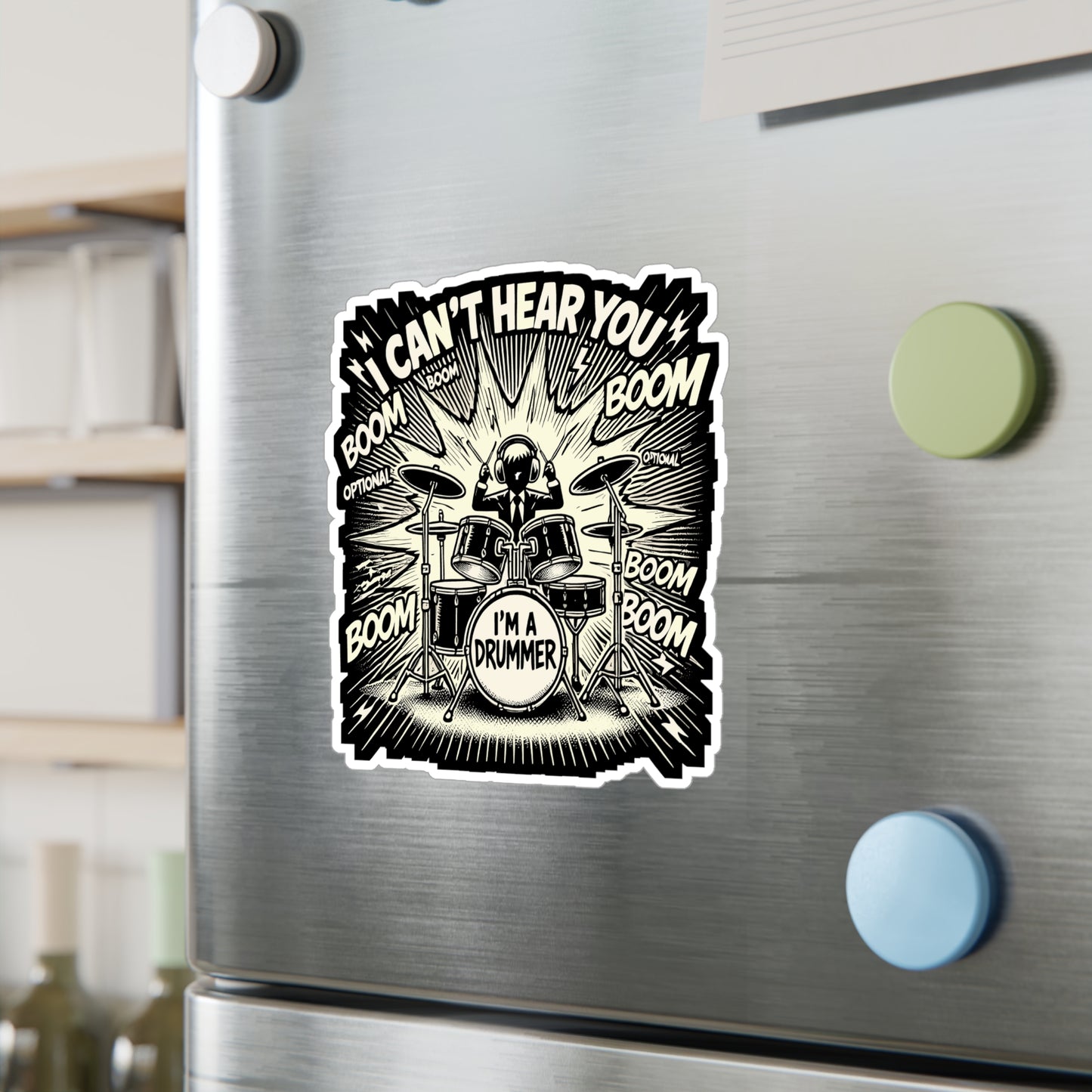 I Can't Hear You I'm A Drummer - Drummer Sticker for Laptop Sticker. Water Bottle Sticker, Vinyl Drumming Decal - Drummer Gift