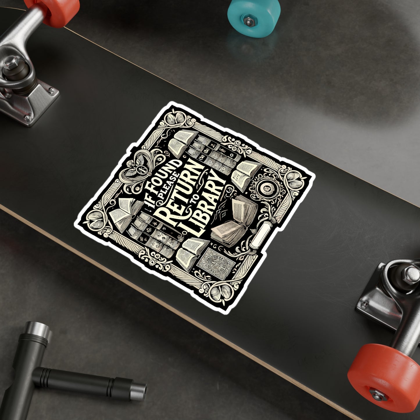 If Found Please Return To Library - Librarian Sticker for Laptop Sticker. Water Bottle Sticker, Vinyl Reading Decal - Librarian Gift