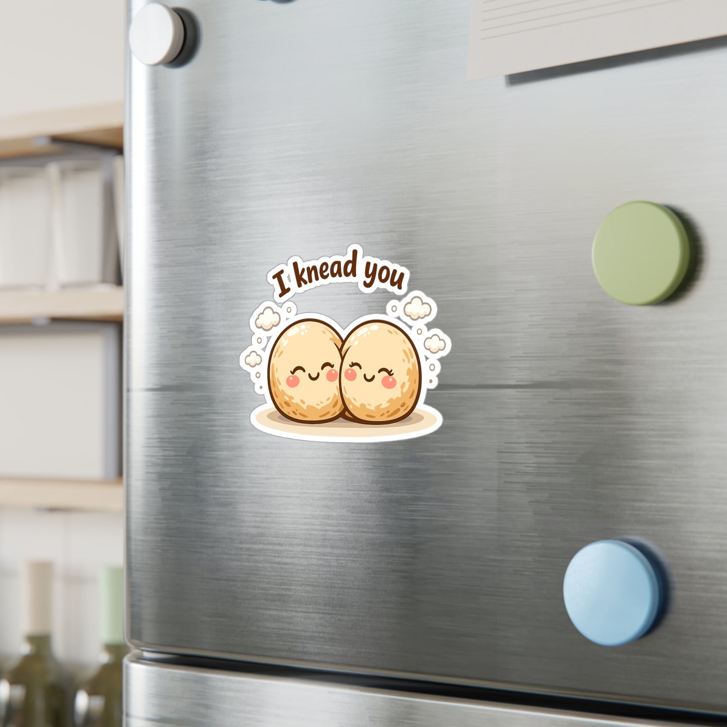 Baking Sticker “I Knead You” Funny Sourdough Baker Design, Waterproof Vinyl Decals for Laptop, Water Bottle