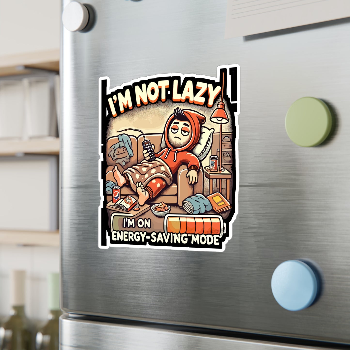 I'm Not Lazy, I'm on Energy-Saving Mode - Lazy Sticker for Laptop Sticker. Water Bottle Sticker, Vinyl Energy-saving Decal - Lazy Gift