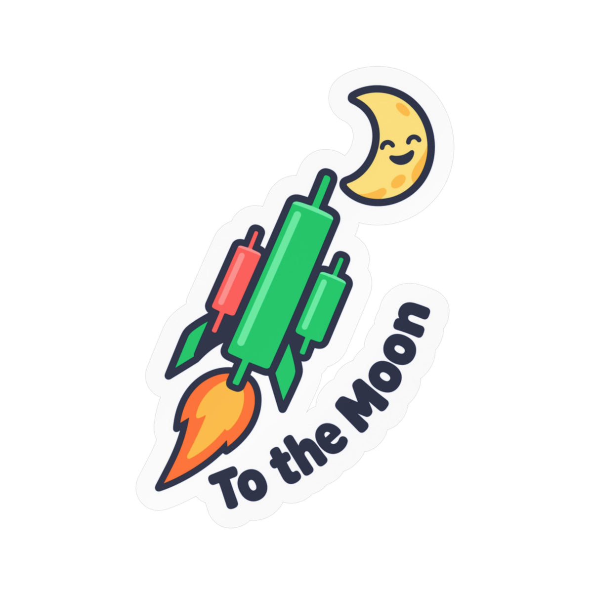 Day Trading Sticker – To the Moon Decals for Stock Market and Forex Traders, Laptop & Water Bottle