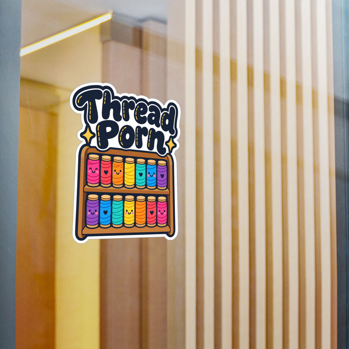 Embroidery Sticker with Thread Porn Design - Needlework and Stitching decals for Crafting Fans, Laptops and Water Bottles