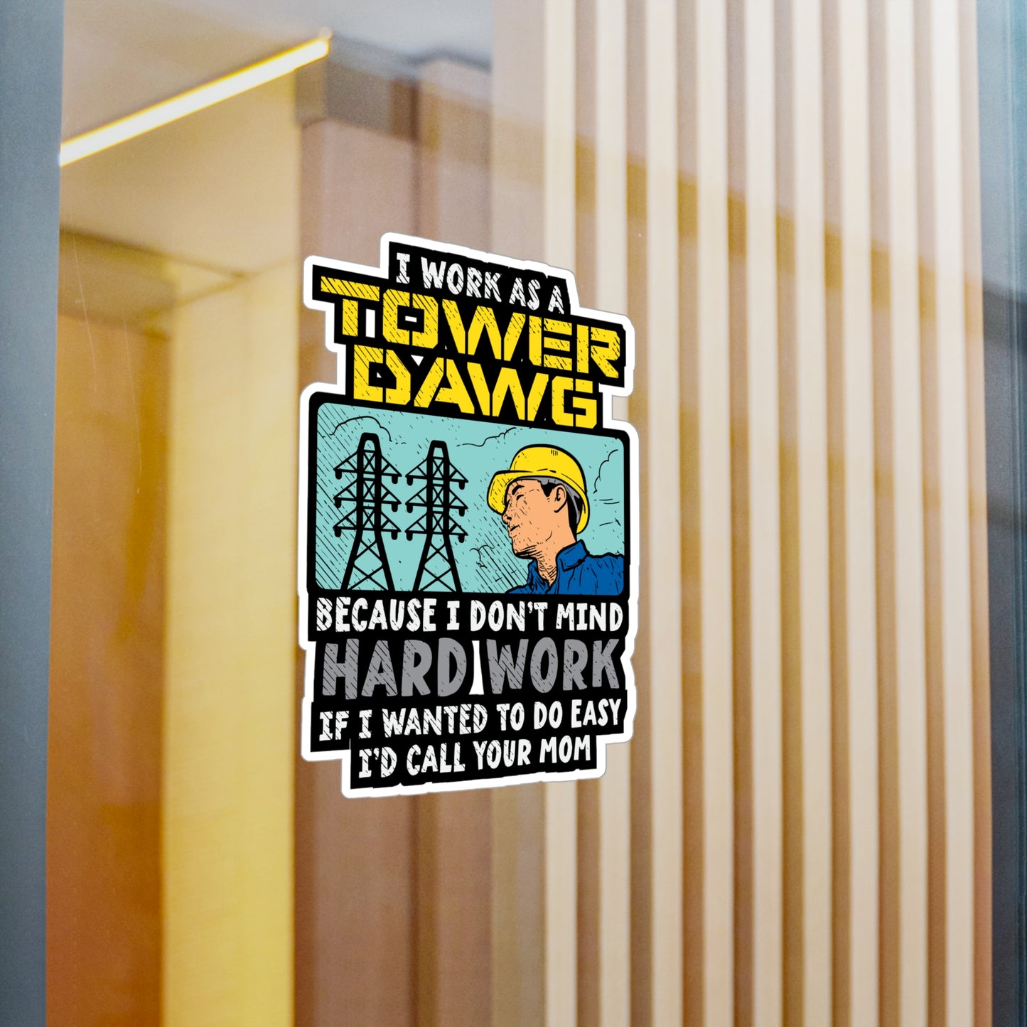 I Work As A Tower Dawg - Tower-climber Sticker for Laptop Sticker. Water Bottle Sticker, Vinyl Climbing Decal - Tower-climber Gift
