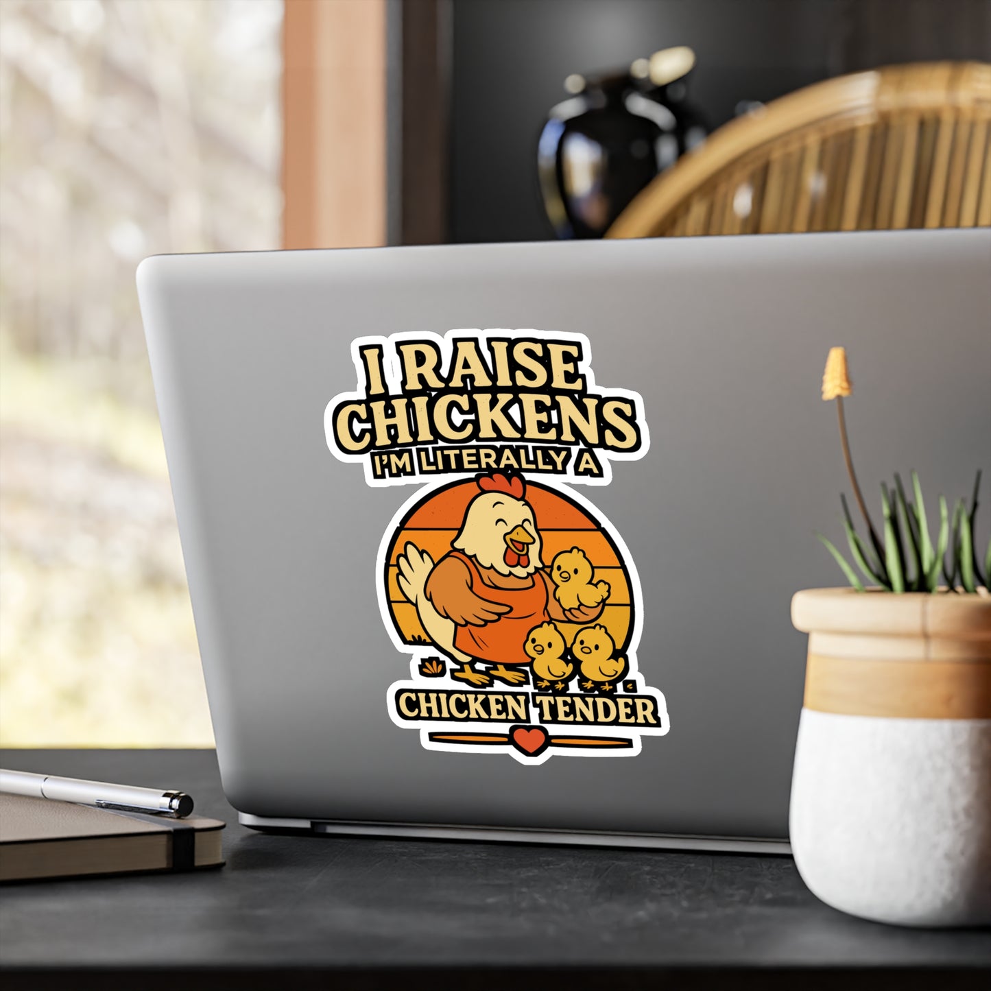 I Raise Chickens I'm Literally a Chicken Tender – Funny Rooster Sticker for Laptop or Water Bottle | Vinyl Farm Animal Gift Decal