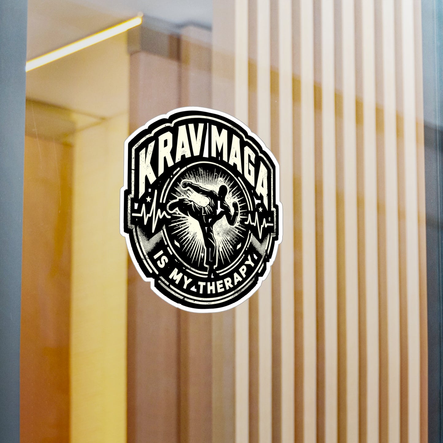 Krav Maga Is My Therapy - Krav Maga Sticker for Laptop Sticker. Water Bottle Sticker, Vinyl Martial arts Decal - Krav Maga Gift