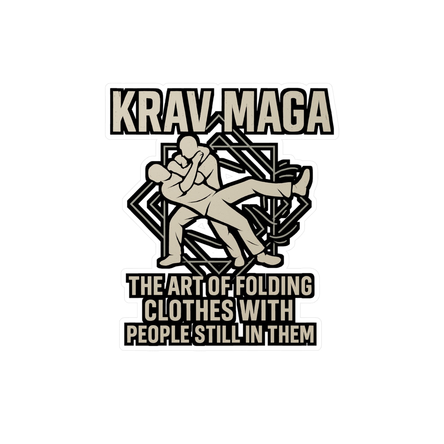 Krav Maga Sticker – Funny Martial Arts Decal for Laptop or Water Bottle, Self Defense Fitness Vinyl Stickers, Waterproof