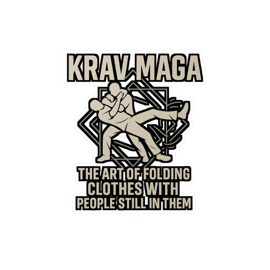 Krav Maga Sticker – Funny Martial Arts Decal for Laptop or Water Bottle, Self Defense Fitness Vinyl Stickers, Waterproof