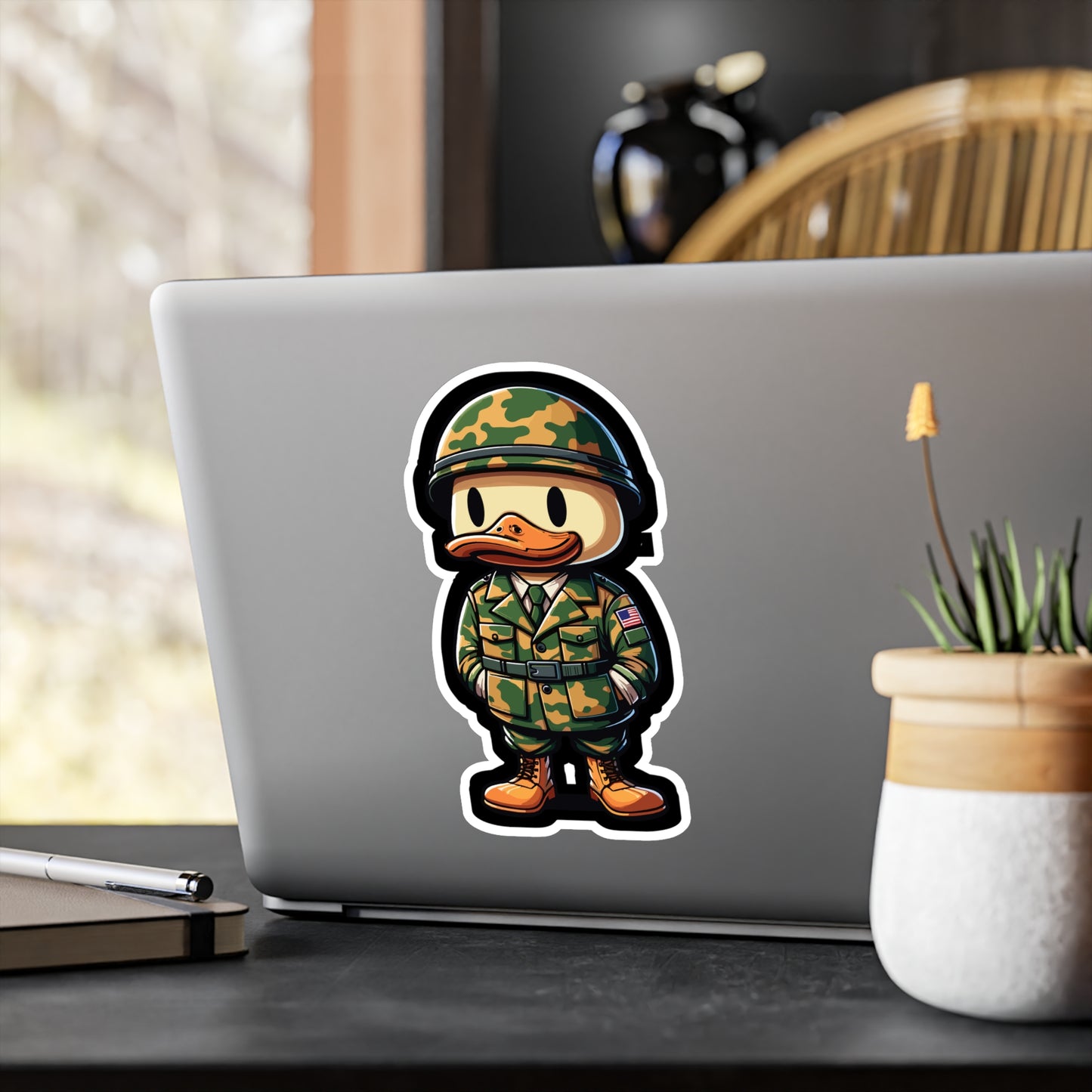 Solider Duck - Duck Sticker for Car Window Laptop Sticker. Water Bottle Sticker, Vinyl Soldier Decal, Military Sticker - Duck Gift