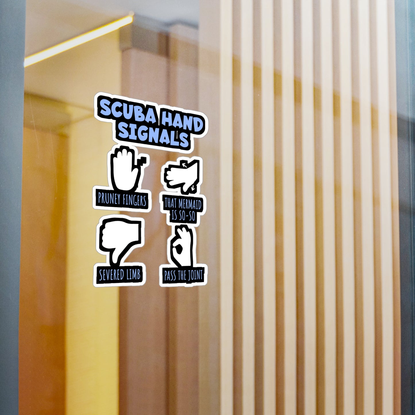 Scuba Hand Signals - Diver Sticker for Laptop Sticker. Water Bottle Sticker, Vinyl Scuba-diving Decal - Diver Gift