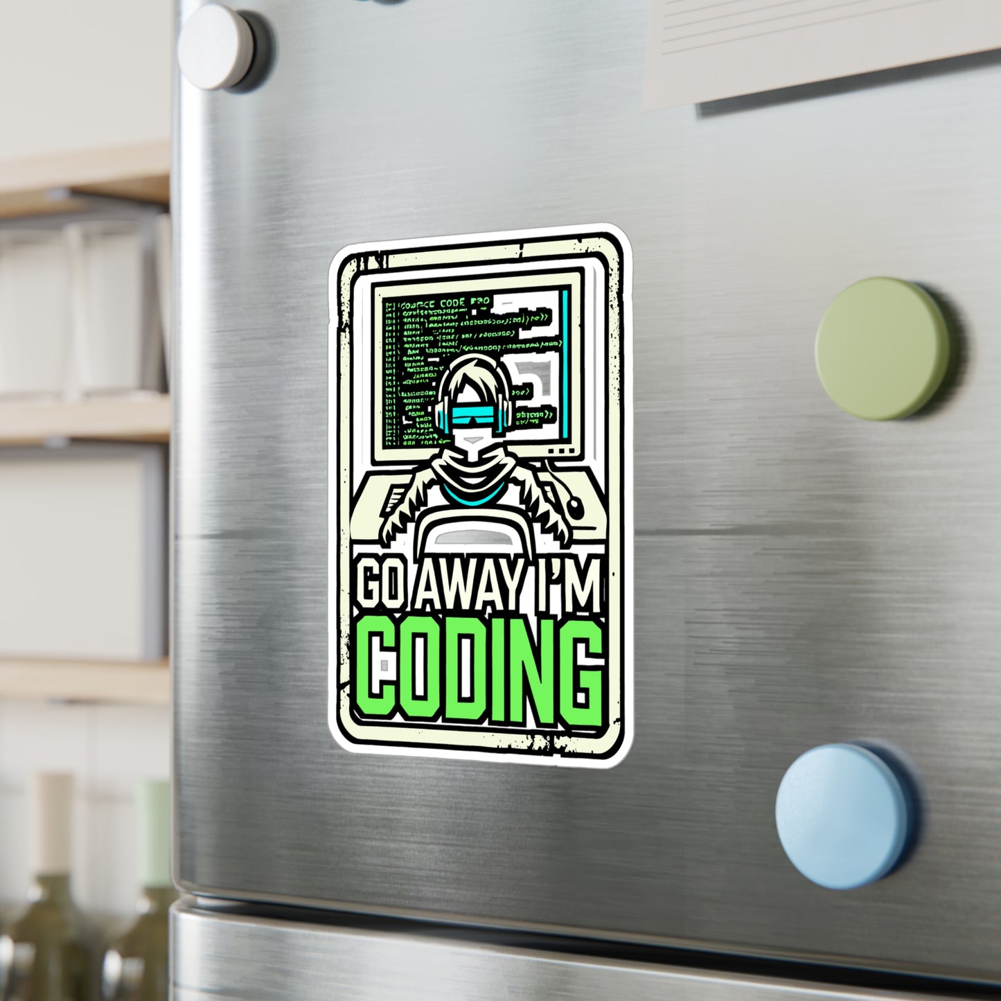 Go Away I'm Coding – Vinyl Sticker for Laptop or Water Bottle | Funny Programmer Gift, Developer Decal, Coding Enthusiast Gift