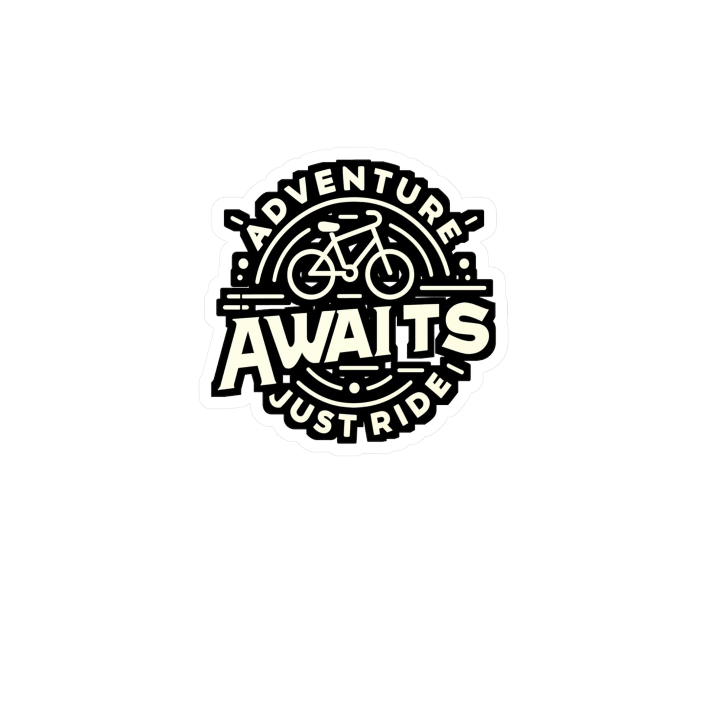 Adventure awaits, just ride - Cycling Sticker for Laptop Sticker. Water Bottle Sticker, Vinyl Cyclist Decal - Cycling Gift