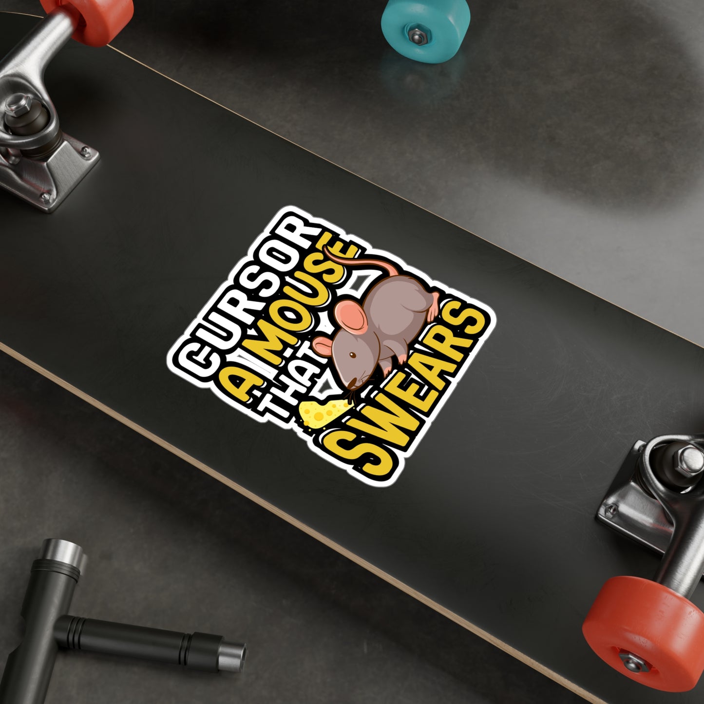 Cursor A Mouse That Swears - Rat Sticker for Car Window Laptop Sticker. Water Bottle Sticker, Vinyl Rats Decal, Pet Sticker - Rat Gift
