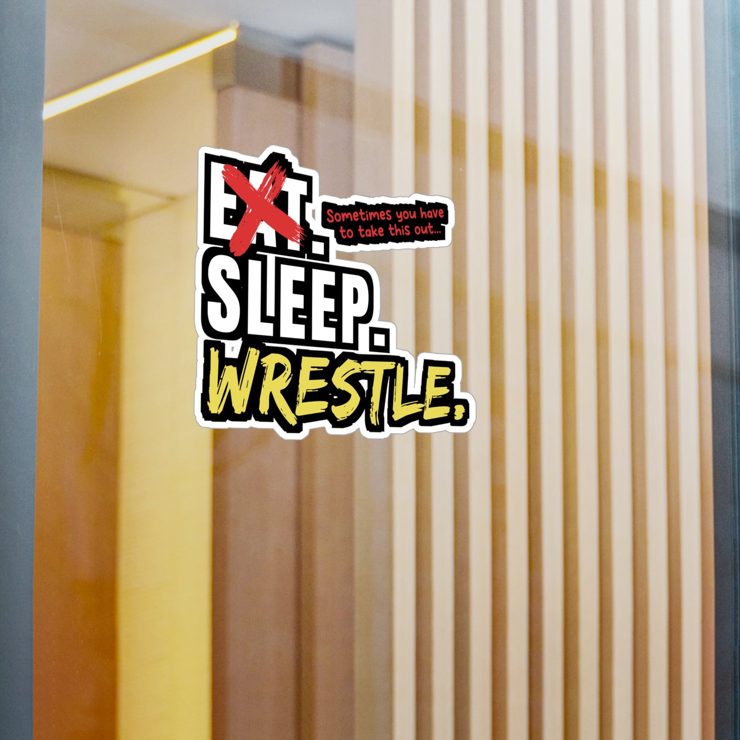 Eat Sleep Wrestle - Wrestle Sticker for Wall, Laptop, Window, Truck, Car Wrestle Gift Vinyl Wrestling Decal Sticker