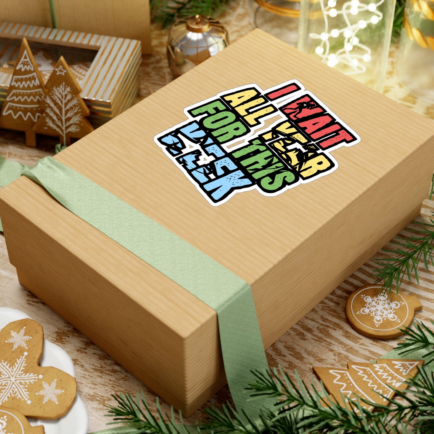 I Wait All Year For This Week - Sharks Sticker for Laptop Sticker. Water Bottle Sticker, Vinyl Marine Decal - Sharks Gift