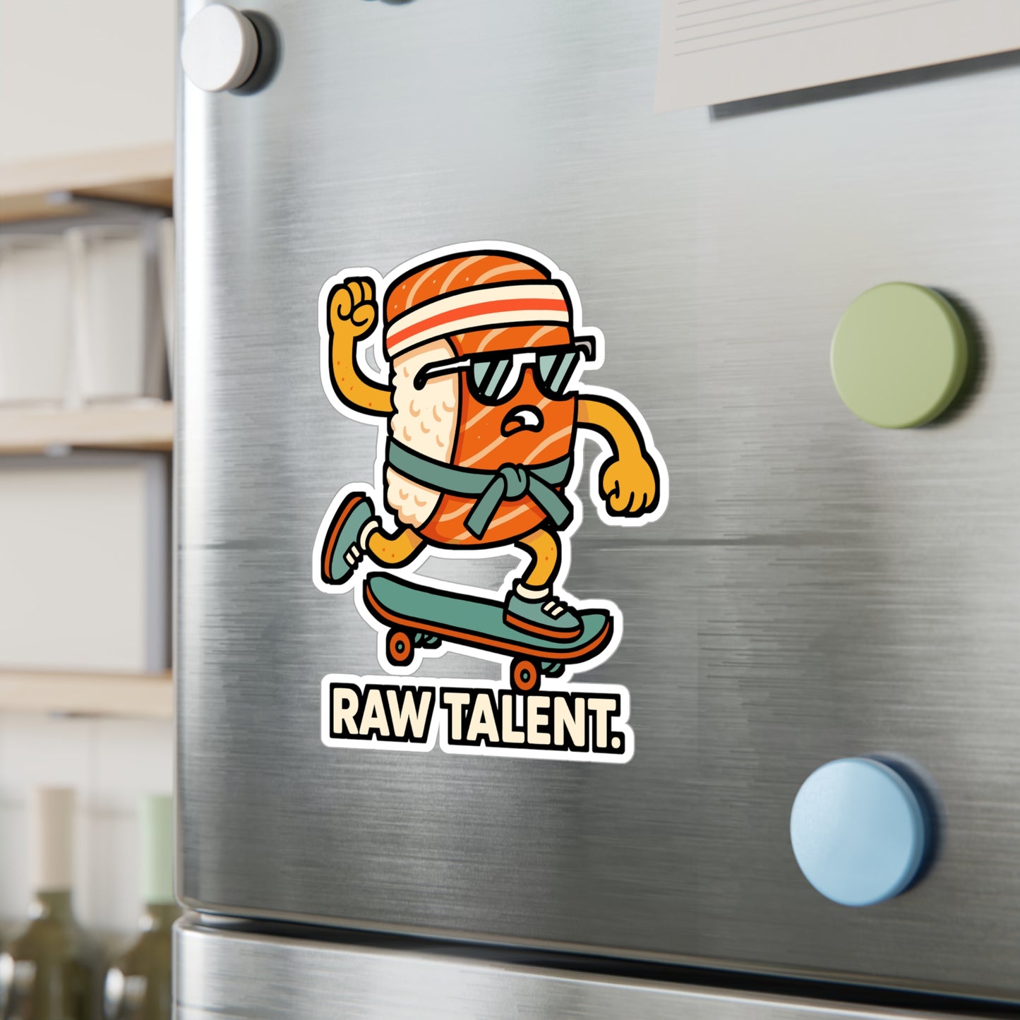 Raw talent - Skateboard Sticker for Laptop, Water Bottle, Gift for Skaters, Teens & Street Sports Fans