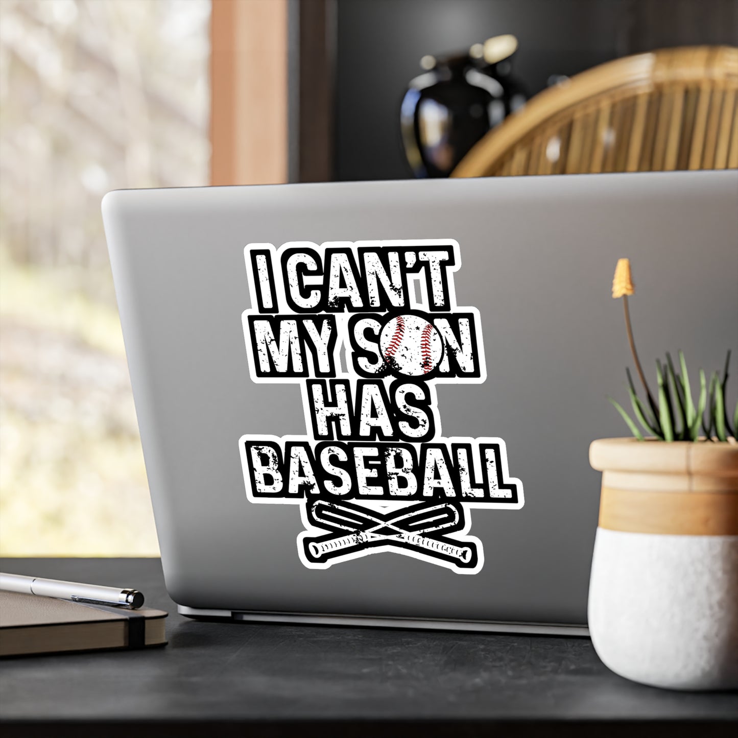 I Can't My Son Has Baseball - Baseball Sticker for Laptop Sticker. Water Bottle Sticker, Vinyl Softball Decal - Baseball Gift