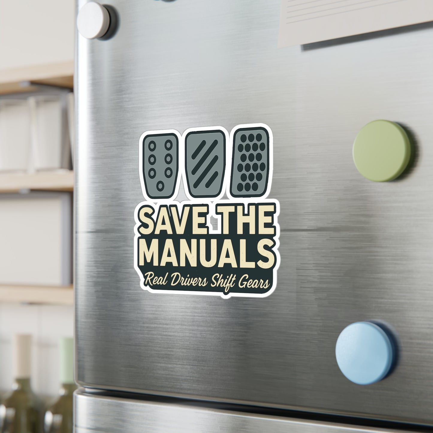 Stick Shift Sticker – "Save The Manuals" Decals for Car, Laptop, Water Bottle – Gearbox Clutch Automotive Vinyl, Waterproof