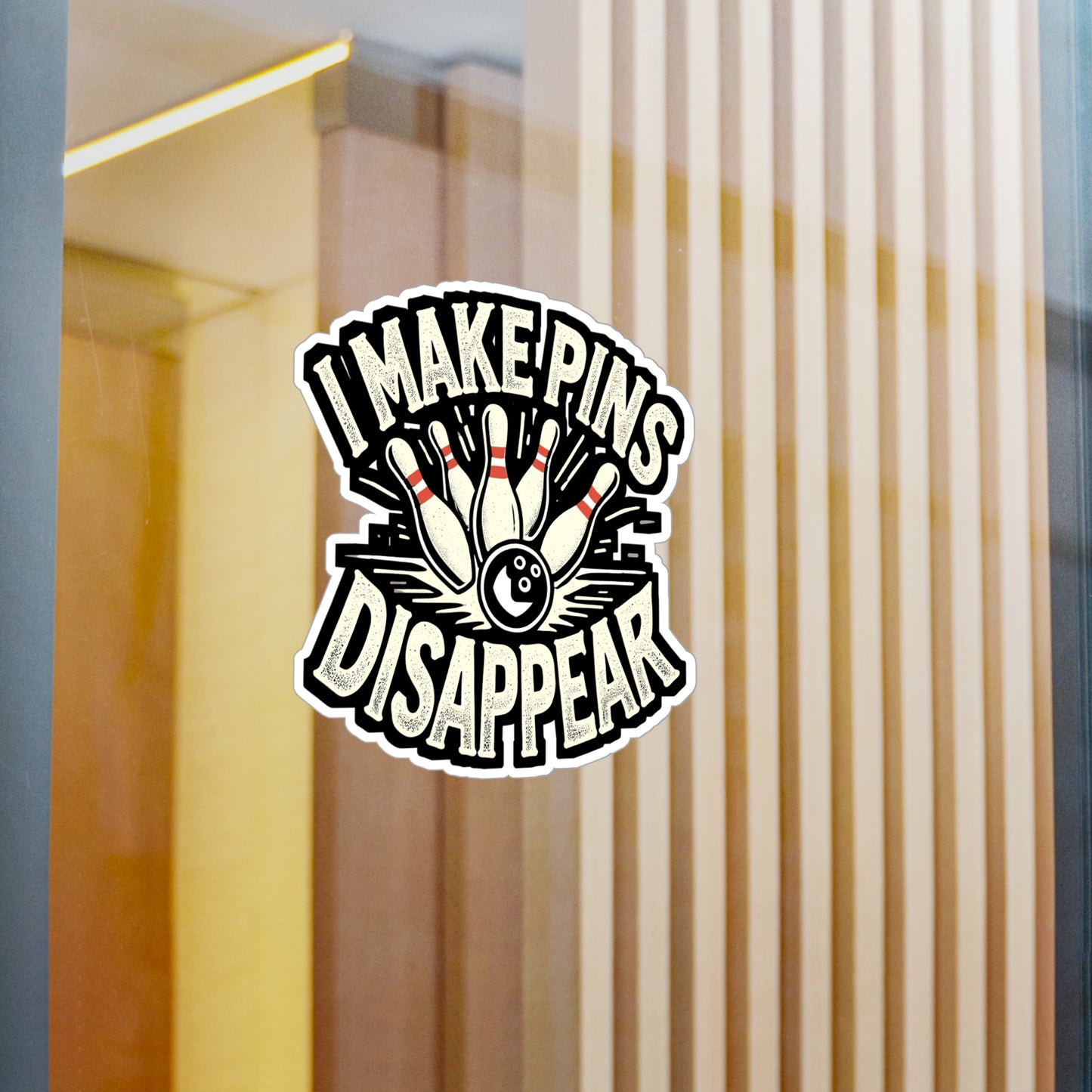 I Make Pins Disappear - Bowling Sticker for Laptop Sticker. Water Bottle Sticker, Vinyl Magician Decal - Bowling Gift