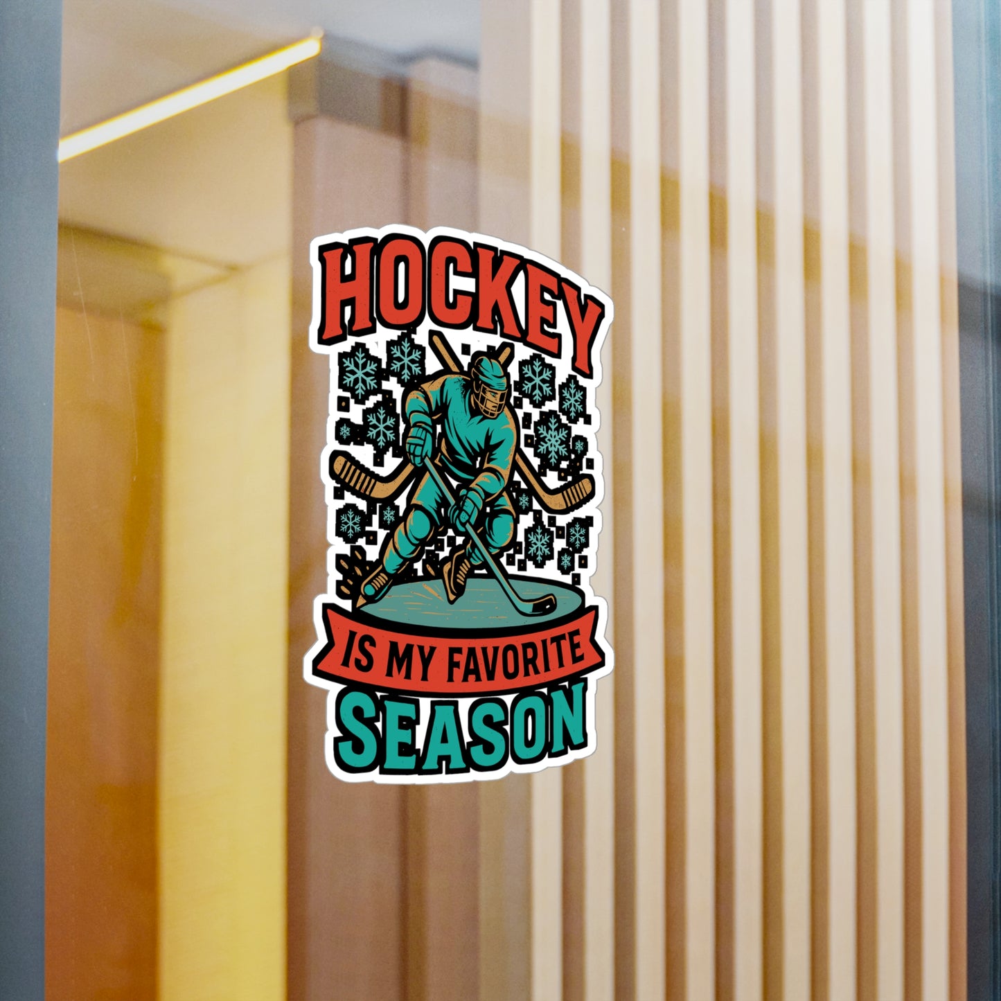 Hockey Is My Favorite Season – Ice Hockey Sticker for Laptop, Water Bottle, Vinyl Goalie Decal, Sports Fan Gift