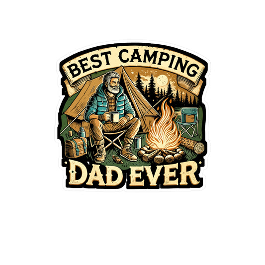 Best Camping Dad Ever - Camping Sticker for Laptop Sticker. Water Bottle Sticker, Vinyl Outdoor dad Decal - Camping Gift