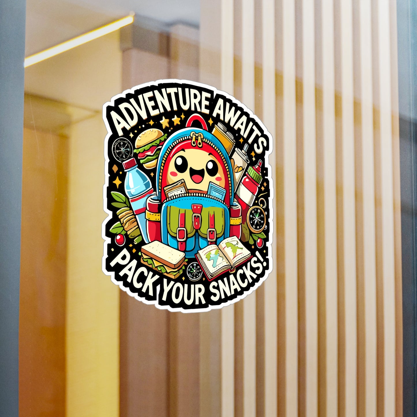 Adventure Awaits Pack Your Snacks - Adventure Sticker for Laptop Sticker. Water Bottle Sticker, Vinyl Adventure Decal - Adventure Gift