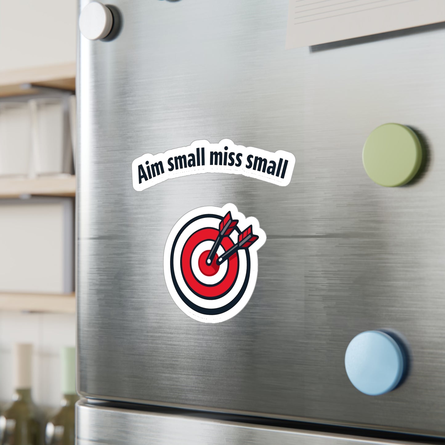 Archery Sticker Aim Small Miss Small Motivational Archer Design, Waterproof Vinyl Decals for Laptop Water Bottle Hunting Shoot