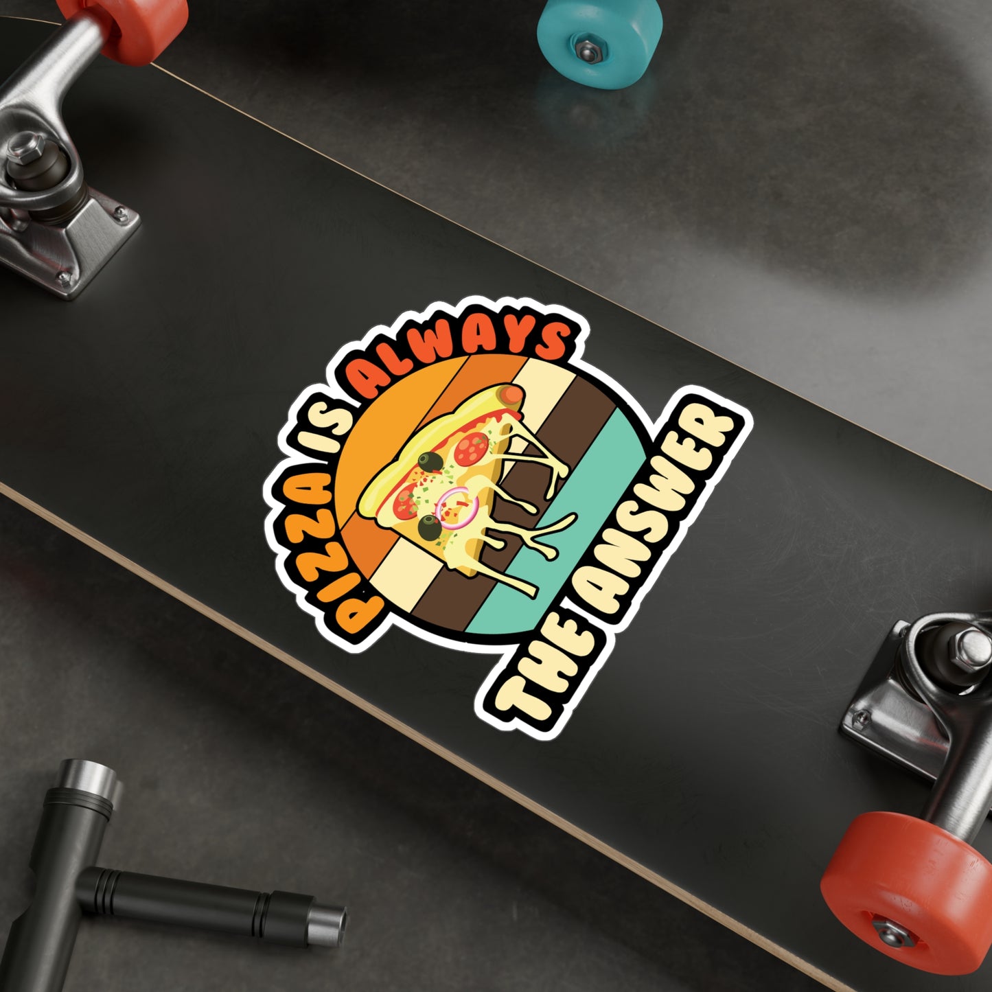 Pizza Is Always The Answer - Pizza Sticker for Laptop Sticker. Water Bottle Sticker, Vinyl Pyramid Decal - Pizza Gift