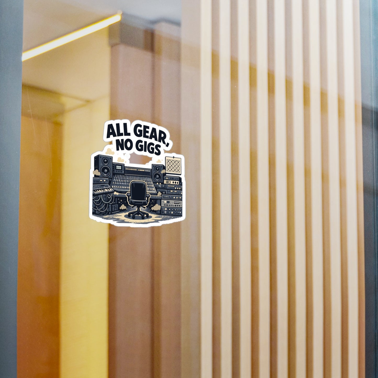 Audio Engineer Sticker All Gear, No Gigs Vinyl Waterproof decals for Laptop Water Bottle Sound Engineer Audio Technician Monitor