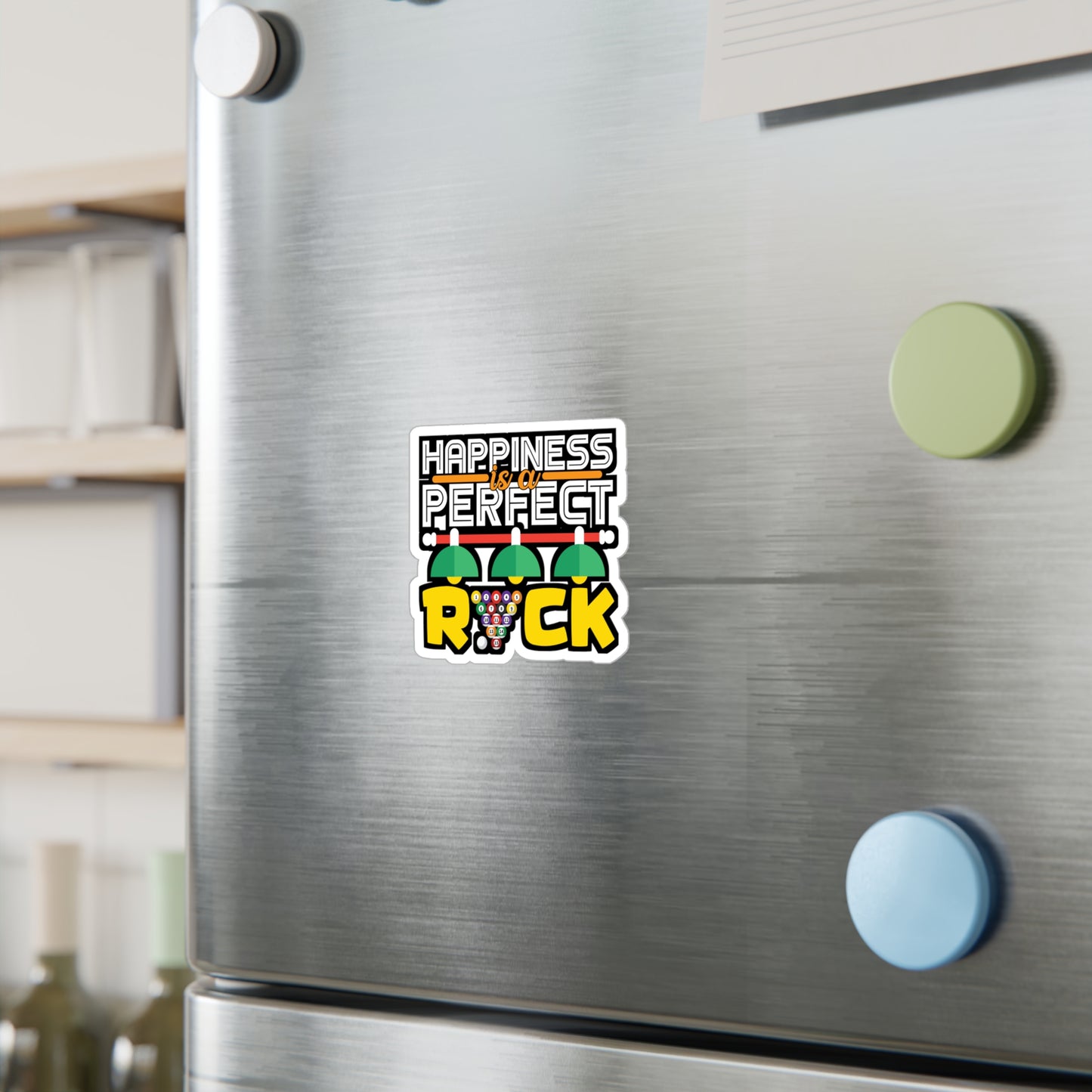 Happiness is a Perfect Rick - Billiards Sticker for Laptop Sticker. Water Bottle Sticker, Vinyl Pool Decal - Billiards Gift