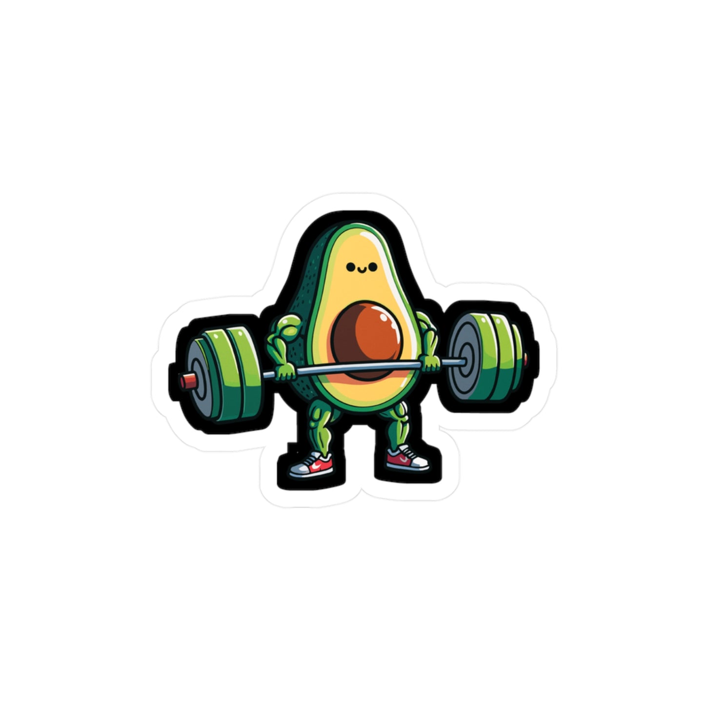 Avocado Weightlifter Bodybuilder - Bodybuilding Sticker for Laptop Sticker. Water Bottle Sticker, Vinyl Weightlifting Decal - Bodybuilding Gift