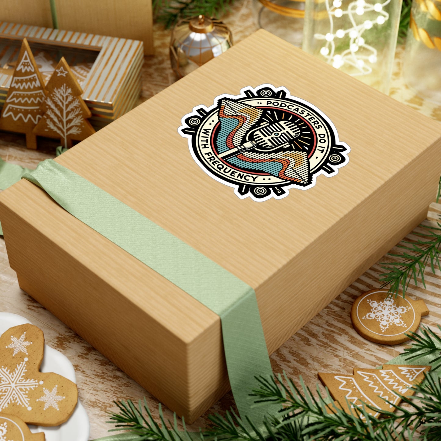 Podcasters Do It With Frequency - Podcast Sticker for Laptop Sticker. Water Bottle Sticker, Vinyl Frequency Decal - Podcast Gift