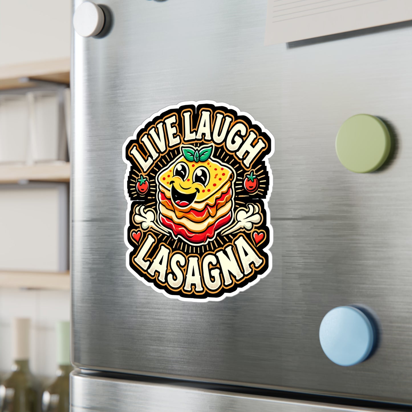 Live Laugh Lasagna - Lasagna Sticker for Laptop Sticker. Water Bottle Sticker, Vinyl Pasta Decal - Lasagna Gift
