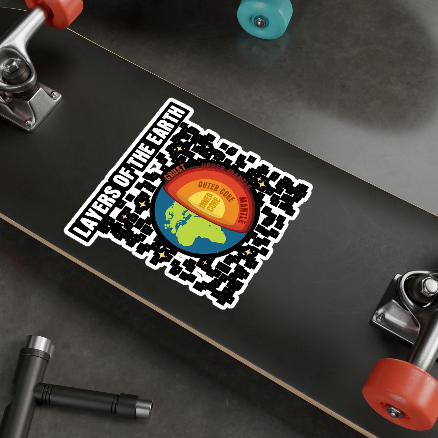 Layers of the Earth - Geology Sticker for Laptop Sticker. Water Bottle Sticker, Vinyl Geologist Decal - Geology Gift