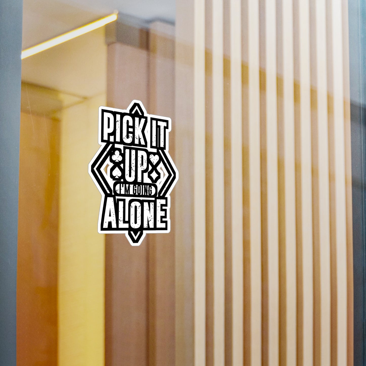 Pick It Up I'm Going Alone - Euchre Sticker for Laptop Sticker. Water Bottle Sticker, Vinyl Michigan Decal - Euchre Gift