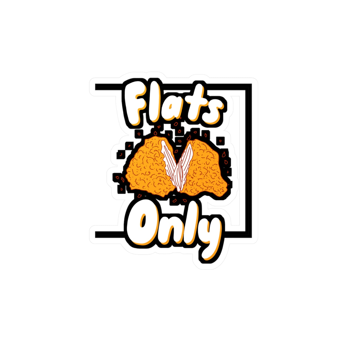 Flats Only - Fried Chicken Sticker for Wall, Laptop, Window, Truck, Car Fried Chicken Gift Vinyl Wings Buffalo Decal Sticker